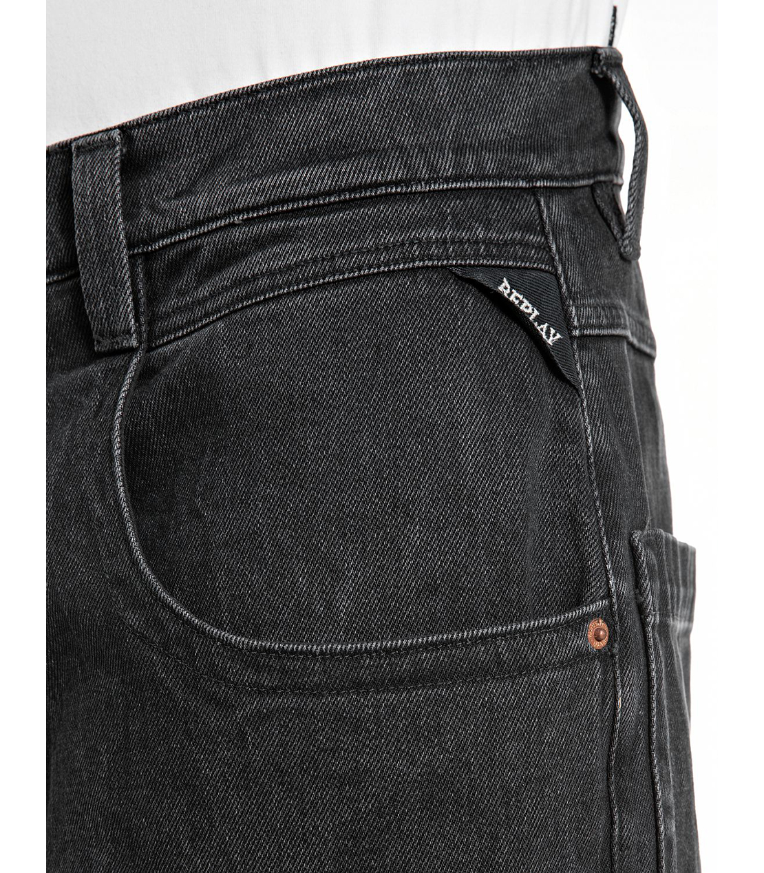 バギーフィットFERYSブラックオーバーダイデニム 詳細画像 ブラック 6